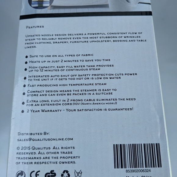 Qualitus Portable Fabric Steamer QS1L97 - Picture 3 of 3